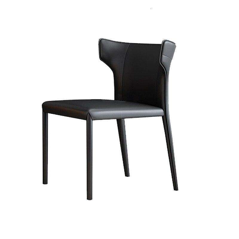 Dining chair simple Italian minimalist leather  North European small family  designer Hong Kong Style Restaurant Hotel - Gustobene