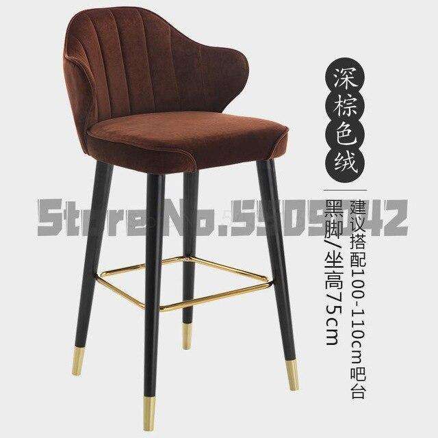 Light luxury solid wood bar chair American high chair Nordic bar chair fashion modern Italian home high stool