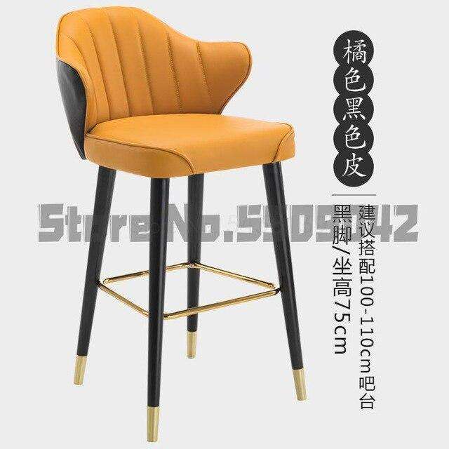 Light luxury solid wood bar chair American high chair Nordic bar chair fashion modern Italian home high stool