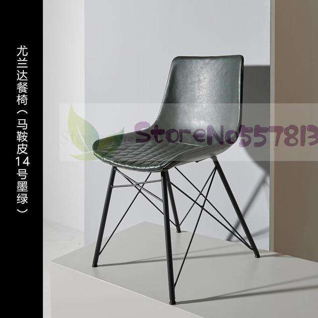 Northern European Italian Light Luxury Dining Chair Restaurant Home Back Chair Net Red Ins Modern Simple Combination Iron Leathe