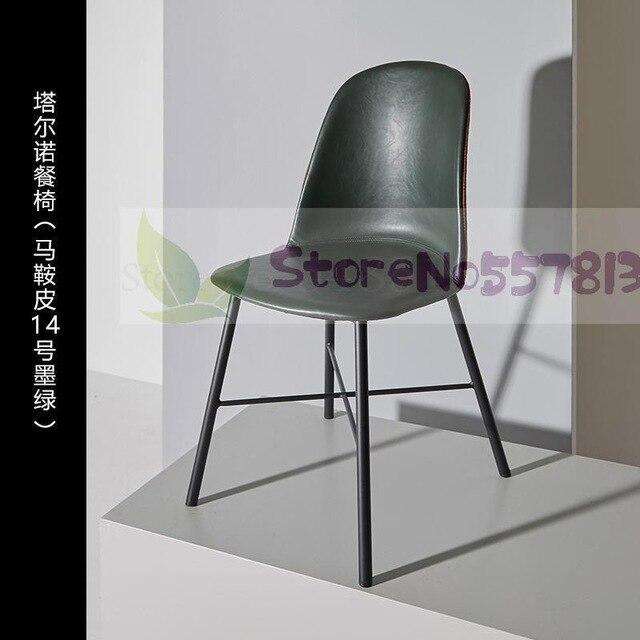 Northern European Italian Light Luxury Dining Chair Restaurant Home Back Chair Net Red Ins Modern Simple Combination Iron Leathe