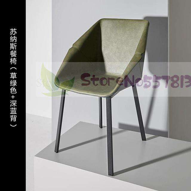 Northern European Italian Light Luxury Dining Chair Restaurant Home Back Chair Net Red Ins Modern Simple Combination Iron Leathe