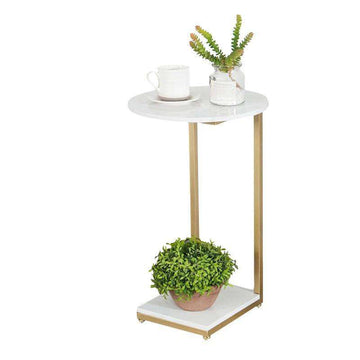 Italian Light Luxury Side Table Sofa Marble Simple Iron Corner Table Living Room Nordic Small Coffee Table Side Table Removable - Gustobene