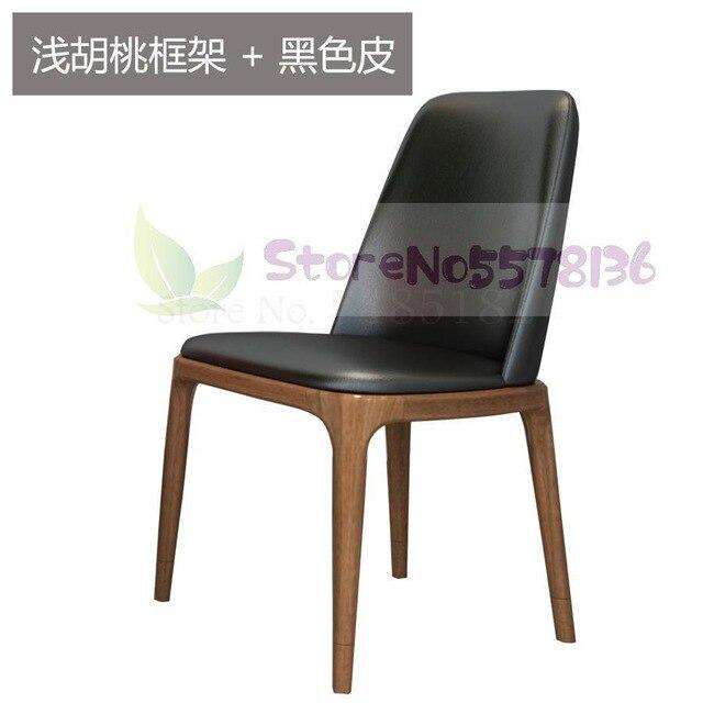 Light luxury dining chair simple modern net red back leather  Nordic Italian hotel solid wood restaurant tables and s
