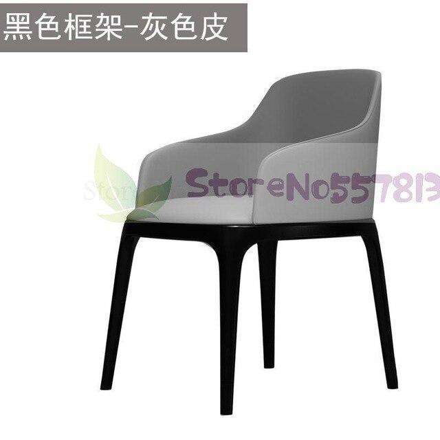 Light luxury dining chair simple modern net red back leather  Nordic Italian hotel solid wood restaurant tables and s