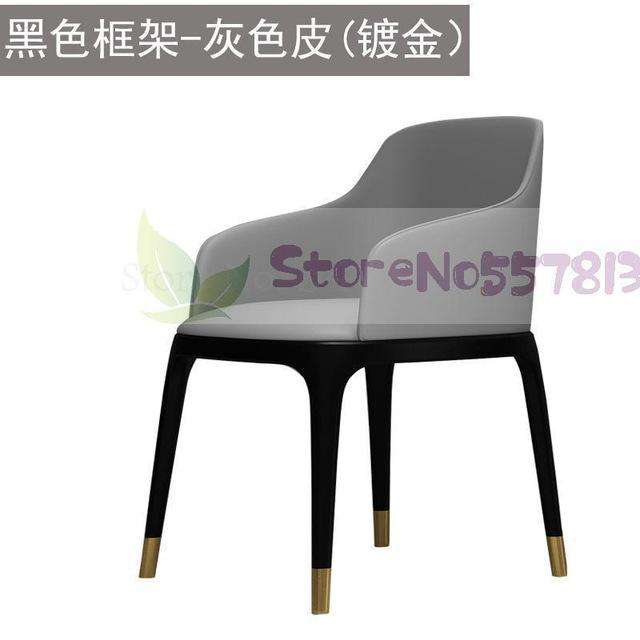 Light luxury dining chair simple modern net red back leather  Nordic Italian hotel solid wood restaurant tables and s