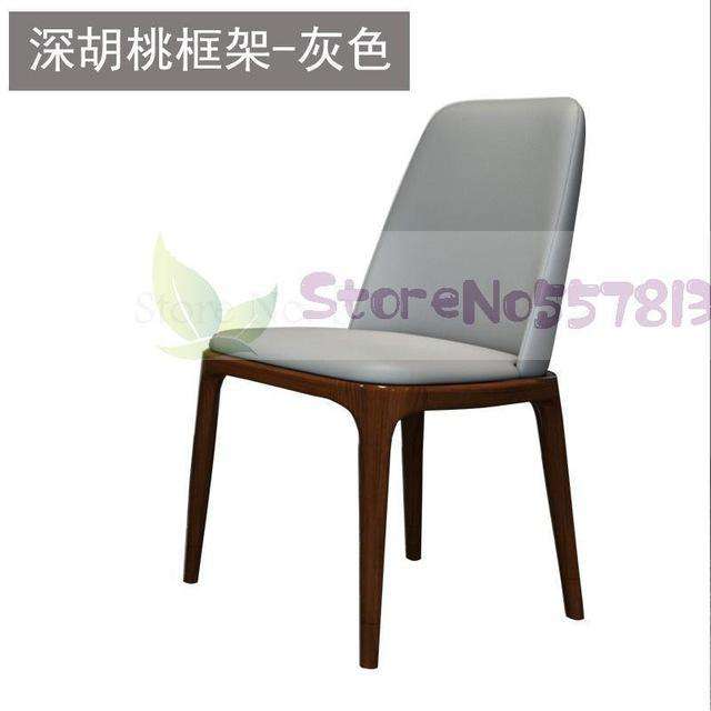 Light luxury dining chair simple modern net red back leather  Nordic Italian hotel solid wood restaurant tables and s