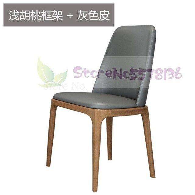 Light luxury dining chair simple modern net red back leather  Nordic Italian hotel solid wood restaurant tables and s