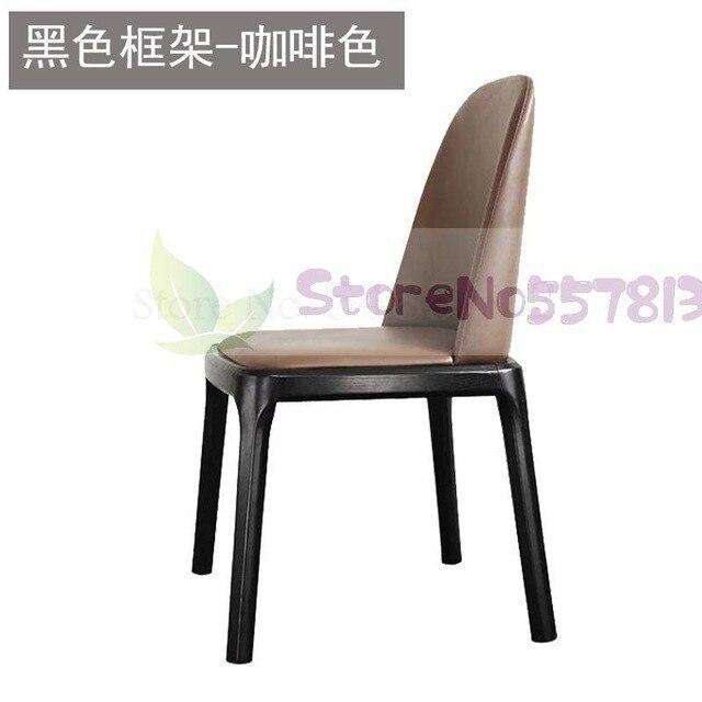 Light luxury dining chair simple modern net red back leather  Nordic Italian hotel solid wood restaurant tables and s