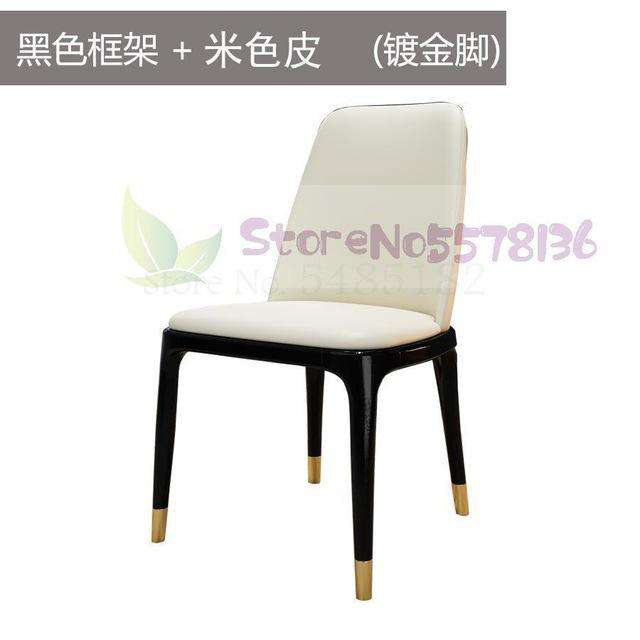 Light luxury dining chair simple modern net red back leather  Nordic Italian hotel solid wood restaurant tables and s