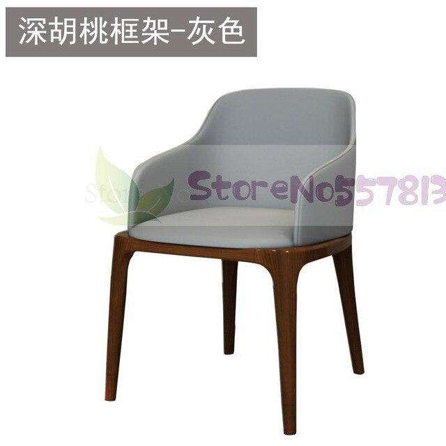 Light luxury dining chair simple modern net red back leather  Nordic Italian hotel solid wood restaurant tables and s