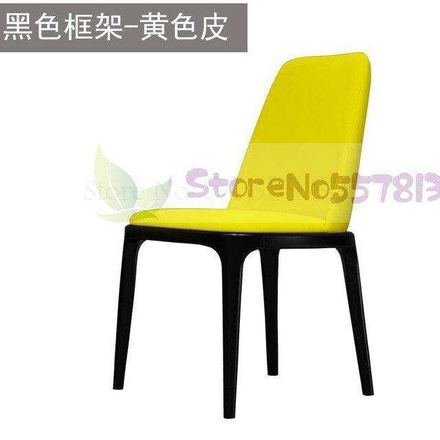 Light luxury dining chair simple modern net red back leather  Nordic Italian hotel solid wood restaurant tables and s