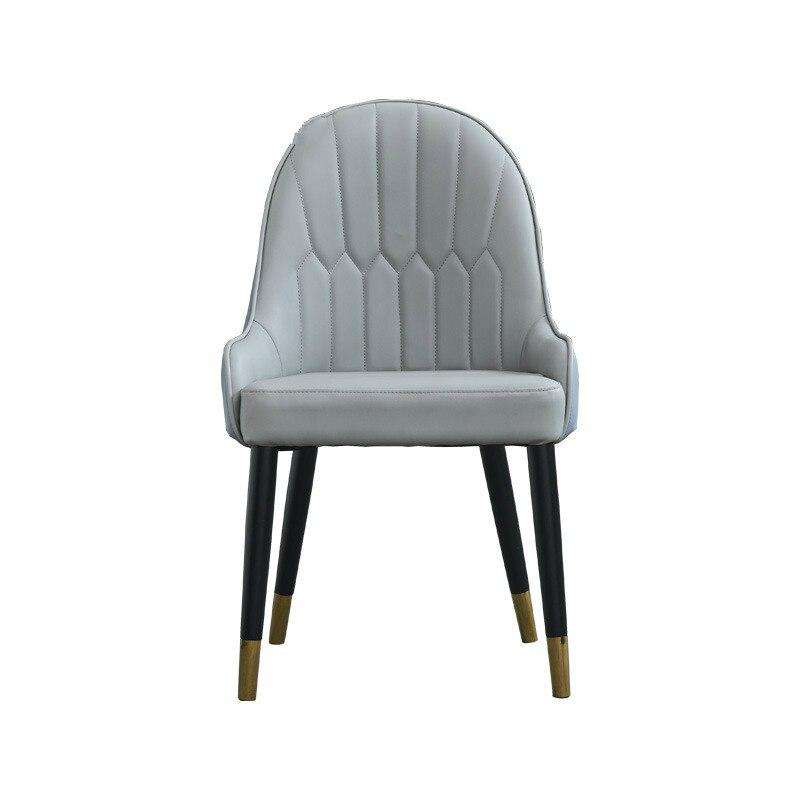 Nordic solid wood dining chair Italian designer leather back restaurant chair post modern light luxury dining chair combination