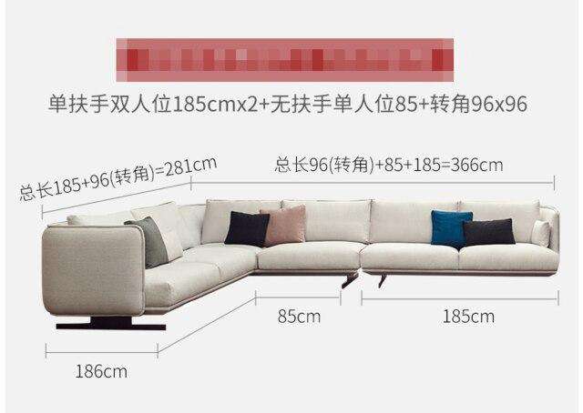 Nordic fabric sofa Simple modern self-contained small apartment  Italian minimalist 3 person living room sofa - Gustobene