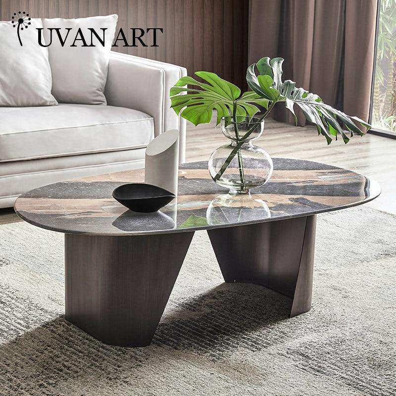 Italian coffee table dining table dual-purpose living room low table oval tea machine table 232B-18 - Gustobene