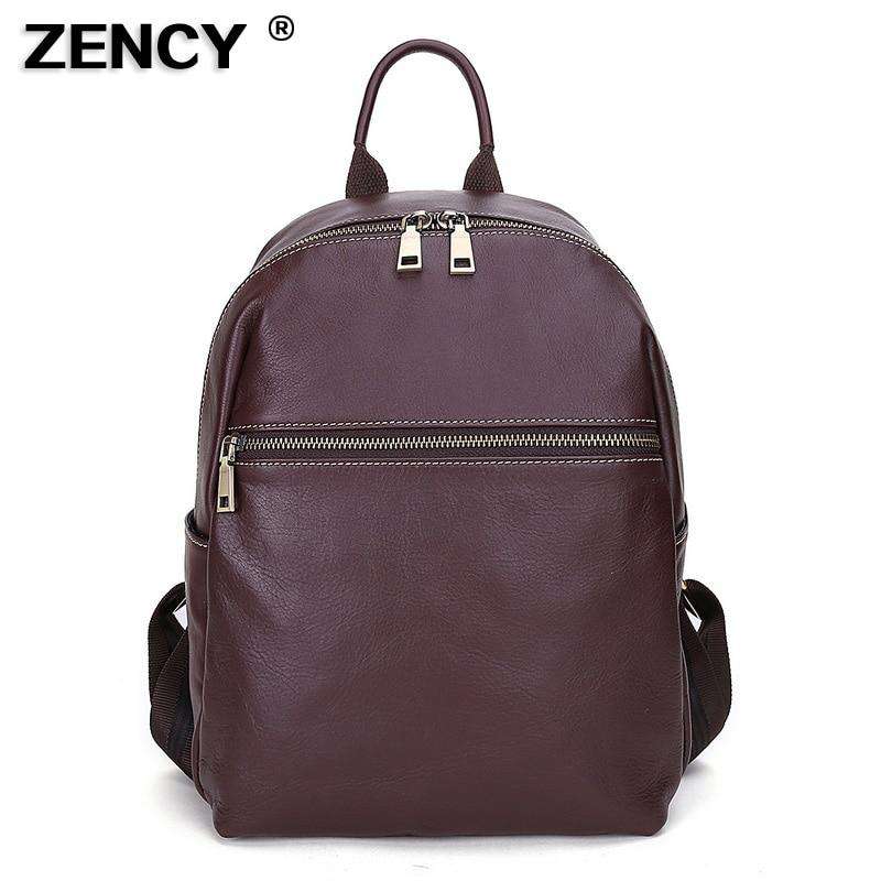 2020 Brand New Designer Fashion 100% Top Italian Real Genuine Leather Women's Backpacks Ladies Girls School Notebook Cowhide Bag - Gustobene