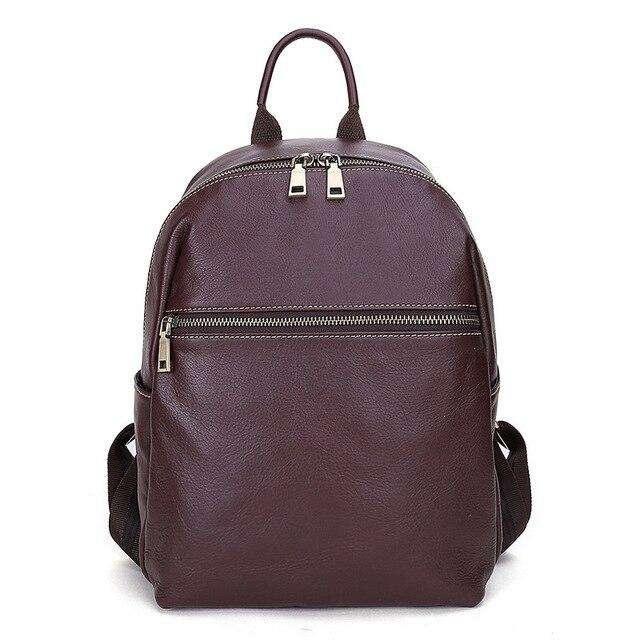 2020 Brand New Designer Fashion 100% Top Italian Real Genuine Leather Women's Backpacks Ladies Girls School Notebook Cowhide Bag - Gustobene