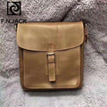 F.N.JACK Italian Handicraft Top Mad Horse and Cowhide Leisure Fashion Men's Slant Bag Genuine Leather Sequined Lock 2019 - Gustobene