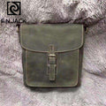F.N.JACK Italian Handicraft Top Mad Horse and Cowhide Leisure Fashion Men's Slant Bag Genuine Leather Sequined Lock 2019 - Gustobene