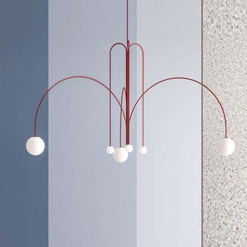 Italian Led Iron pendant lights Bedroom Living Room pendant Branch Glass Bedside Lighting Decor kitchen Hanging Lamps Luminaria - Gustobene