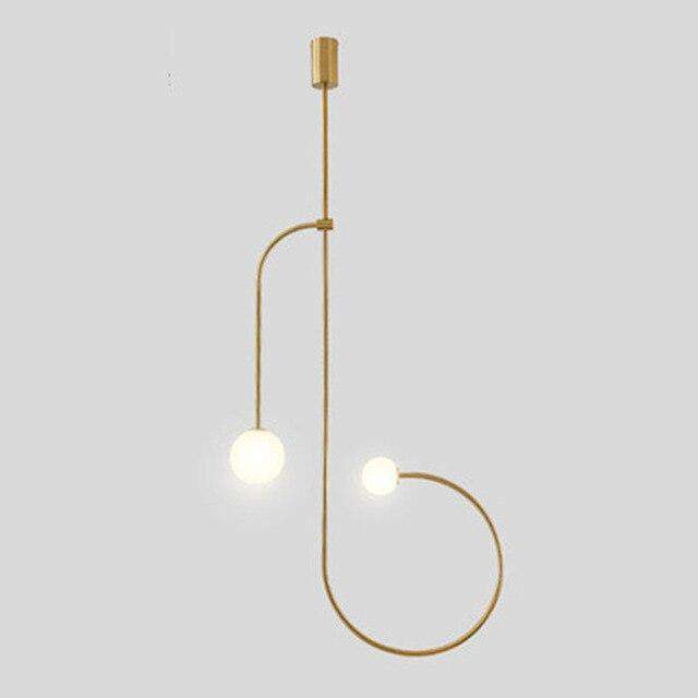 Italian Designer Minimalist Iron Line Pendant Lights Restaurant Dining Room Living Room Hanglamp Home Decor Bedroom Bedside Lamp - Gustobene