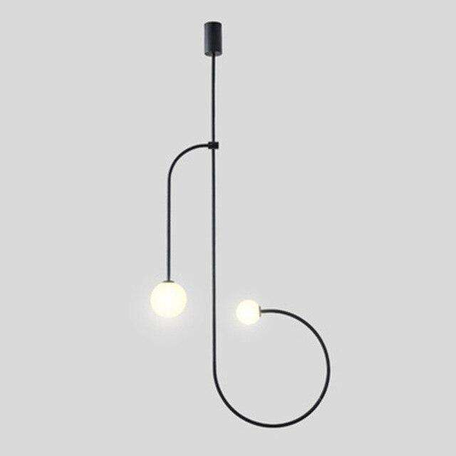 Italian Designer Minimalist Iron Line Pendant Lights Restaurant Dining Room Living Room Hanglamp Home Decor Bedroom Bedside Lamp - Gustobene