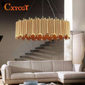 Italian Metal Tube Oval Round Creative Design pendant light for Restaurant Kitchen Decorative Lighting - Gustobene
