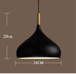 White single head Nordic hanging ceiling lamps Wood aluminium E27 italian Pendant lights, House dining room decoration lighting - Gustobene