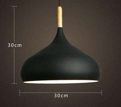 White single head Nordic hanging ceiling lamps Wood aluminium E27 italian Pendant lights, House dining room decoration lighting - Gustobene