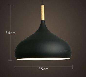 White single head Nordic hanging ceiling lamps Wood aluminium E27 italian Pendant lights, House dining room decoration lighting - Gustobene