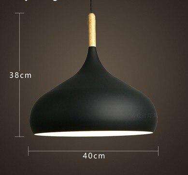 White single head Nordic hanging ceiling lamps Wood aluminium E27 italian Pendant lights, House dining room decoration lighting - Gustobene
