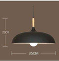White single head Nordic hanging ceiling lamps Wood aluminium E27 italian Pendant lights, House dining room decoration lighting - Gustobene
