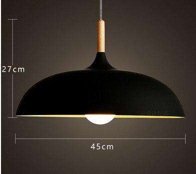 White single head Nordic hanging ceiling lamps Wood aluminium E27 italian Pendant lights, House dining room decoration lighting - Gustobene