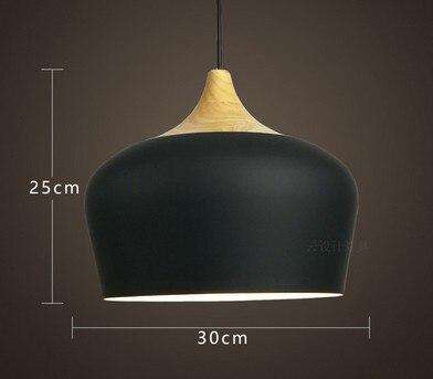 White single head Nordic hanging ceiling lamps Wood aluminium E27 italian Pendant lights, House dining room decoration lighting - Gustobene