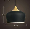 White single head Nordic hanging ceiling lamps Wood aluminium E27 italian Pendant lights, House dining room decoration lighting - Gustobene