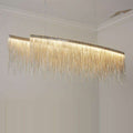 Italian Design Silver Art chandelier Engineering Design Luxury Chain Tassel Aluminum Chain LED Beautiful chandelier Lighting - Gustobene