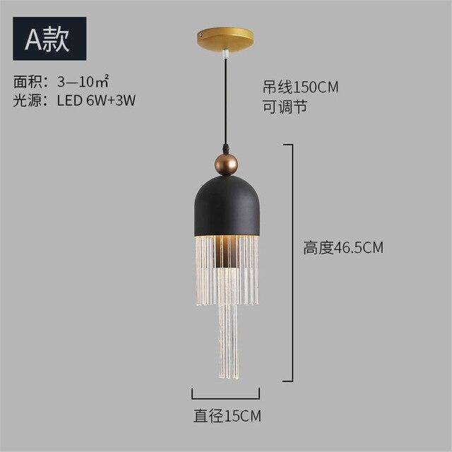 Nordic Italian design tassel luxury pendant lights for living room clothing store villa suspension luminaire led hanging lamp - Gustobene