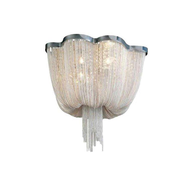 Italian Modern creative living room decor Aluminum tassel ceiling light warm romantic bedroom Art Luxury crystal ceiling lamp - Gustobene