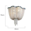 Italian Modern creative living room decor Aluminum tassel ceiling light warm romantic bedroom Art Luxury crystal ceiling lamp - Gustobene
