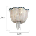 Italian Modern creative living room decor Aluminum tassel ceiling light warm romantic bedroom Art Luxury crystal ceiling lamp - Gustobene