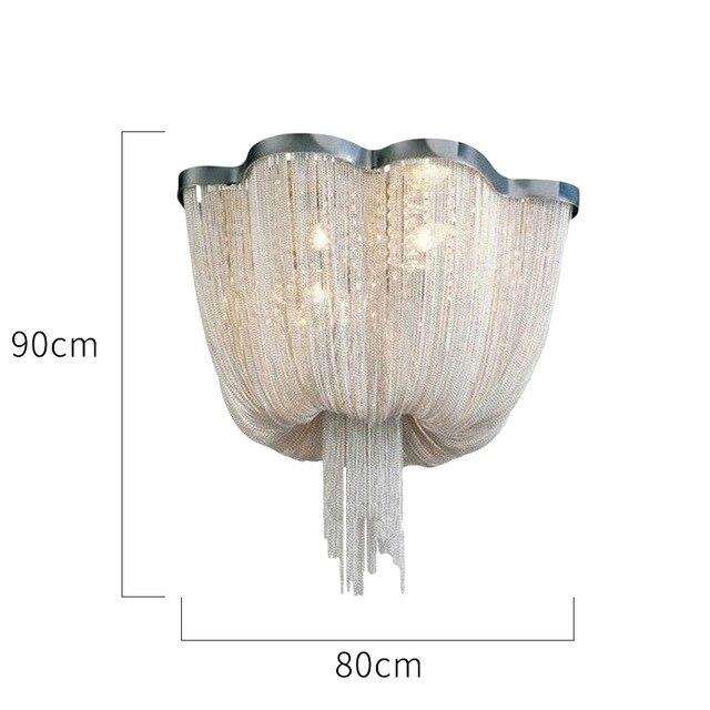 Italian Modern creative living room decor Aluminum tassel ceiling light warm romantic bedroom Art Luxury crystal ceiling lamp - Gustobene