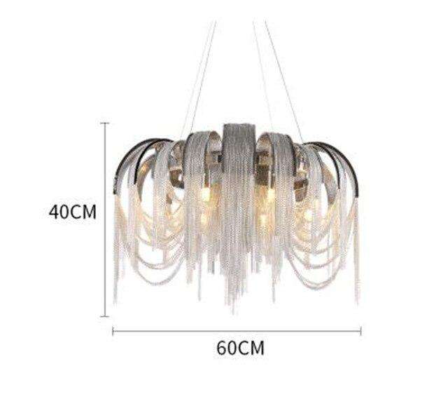 Manggic Modern Vintage Aluminium chandelier Luxury Aluminium Chain Italian Chain Button Lighting for Home Hotel Restaurant Lamp - Gustobene