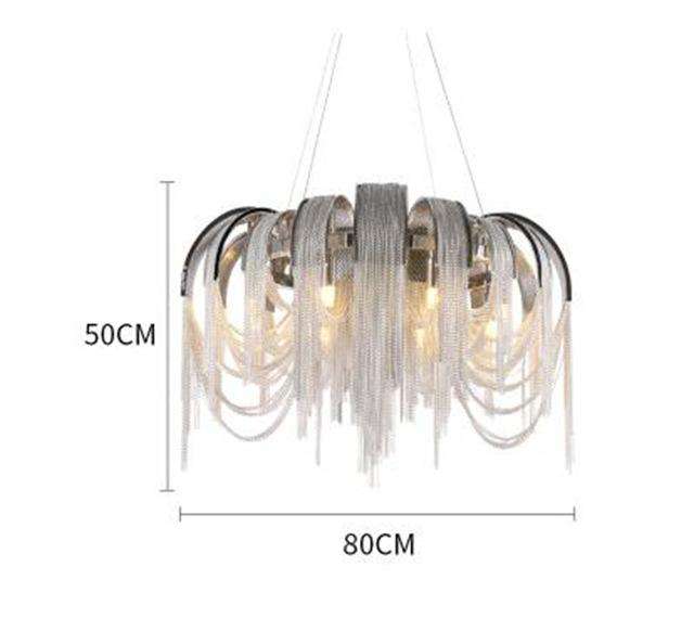 Manggic Modern Vintage Aluminium chandelier Luxury Aluminium Chain Italian Chain Button Lighting for Home Hotel Restaurant Lamp - Gustobene
