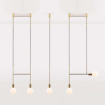 Long led chandelier Italian design pendant lamp Black Rose Gold Kitchen bar restaurant Dining room Iron tube chandelier - Gustobene