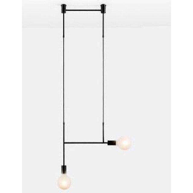 Long led chandelier Italian design pendant lamp Black Rose Gold Kitchen bar restaurant Dining room Iron tube chandelier - Gustobene
