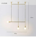Long led chandelier Italian design pendant lamp Black Rose Gold Kitchen bar restaurant Dining room Iron tube chandelier - Gustobene
