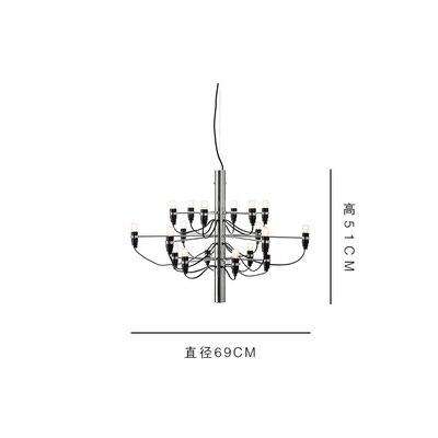 Italian designer 2097 Modern home decorationa lamps 18/30/50 Gold Black Silver Gino sarfaitti Chandelier dining Hang Lights - Gustobene