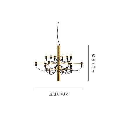 Italian designer 2097 Modern home decorationa lamps 18/30/50 Gold Black Silver Gino sarfaitti Chandelier dining Hang Lights - Gustobene