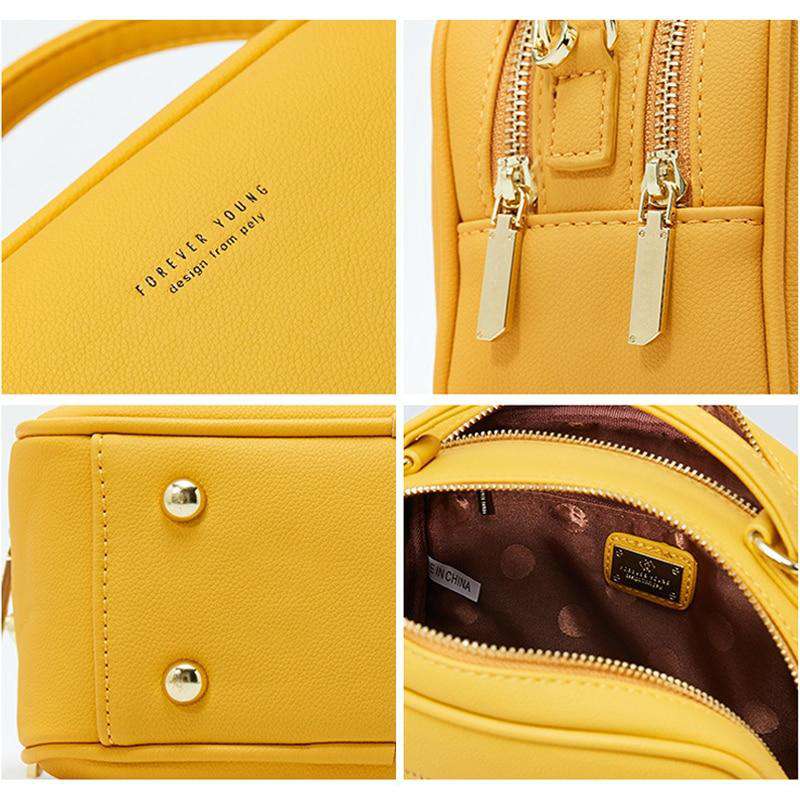 Italian Fashion Leather Zipper Shoulder Bags - Gustobene