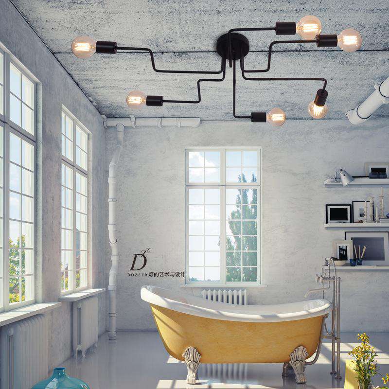 Multiple Rod Metal Chandelier - Gustobene